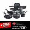 Baccarat STONE 10 Piece Cast Aluminium Cookware Set With Wok