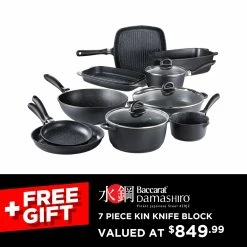 Baccarat STONE 10 Piece Cast Aluminium Cookware Set With Wok