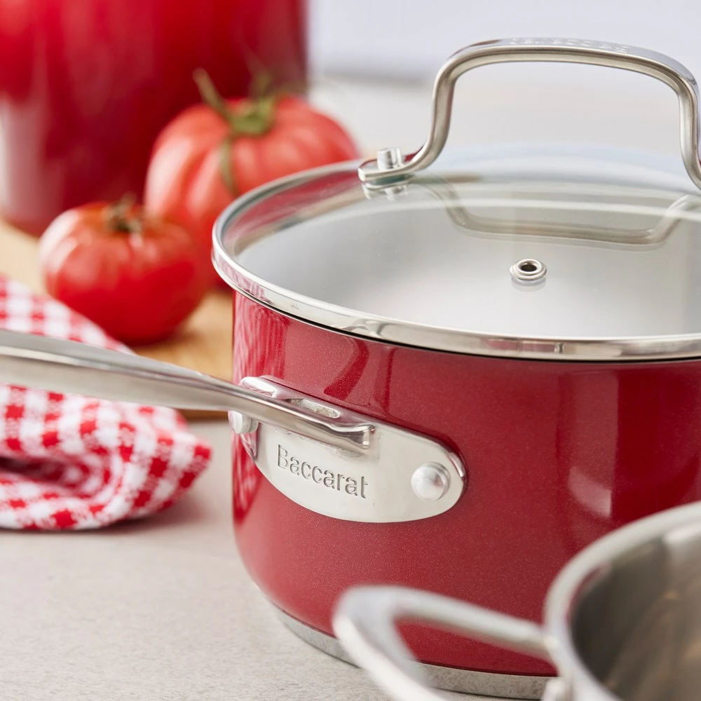 Baccarat Signature Stainless Steel 6 Piece Cookware Set Red - Image 6