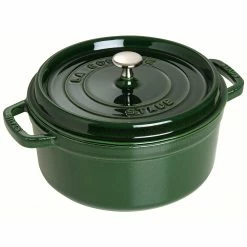 Staub Enamelled Cast Iron Round Cocotte 28cm Basil Green 6.7L