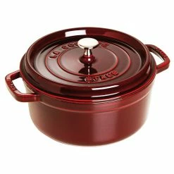 Staub Enamelled Cast Iron Round Cocotte 24cm Grenadine Red 3.8L