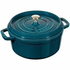 Staub Enamelled Cast Iron Round Cocotte La Mer 20cm Blue 2.2L