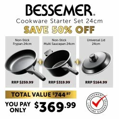 Bessemer 3 Piece Cookware Starter Set 24cm
