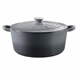 Baccarat Le Connoisseur Round French Oven With Lid Grey 29cm 6.3L