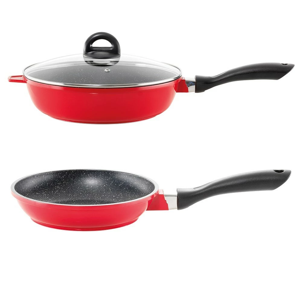 Baccarat STONE Cast Aluminium Non Stick 6 Piece Cookware Set Red - Image 3