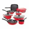 Baccarat STONE Cast Aluminium Non Stick 10 Piece Cookware Set Red