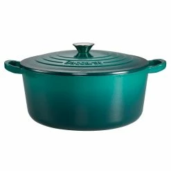 Baccarat Le Connoisseur Limited Edition Cast Iron Round French Oven 29cm/6.3L Teal