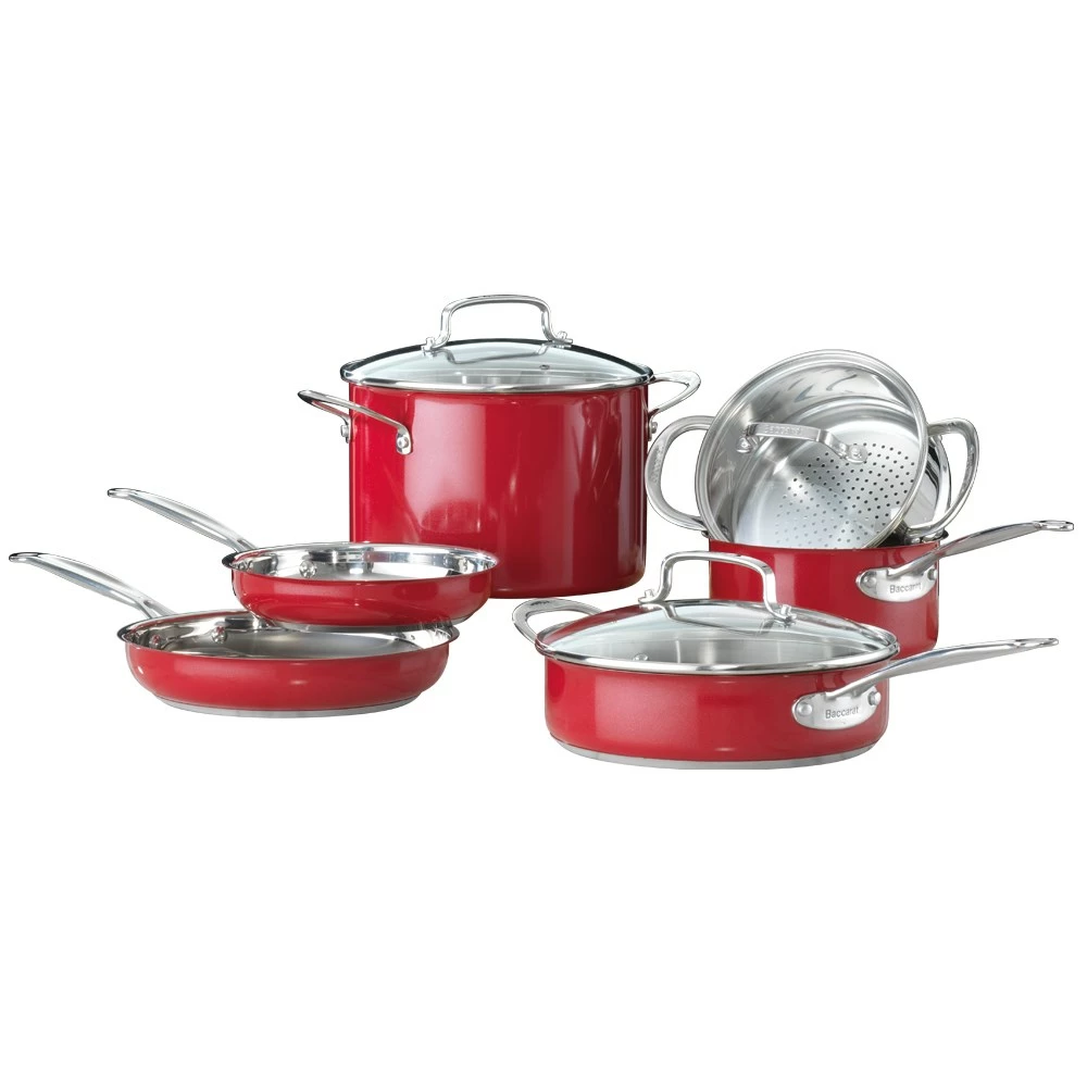 Baccarat Signature Stainless Steel 6 Piece Cookware Set Red