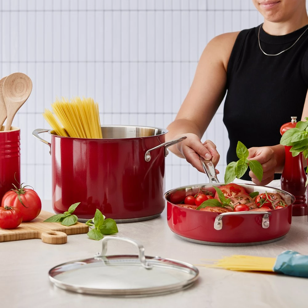 Baccarat Signature Stainless Steel 6 Piece Cookware Set Red - Image 3