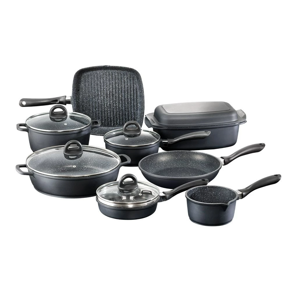 Baccarat STONE 10 Piece Cast Aluminium Cookware Set With Egg Poacher