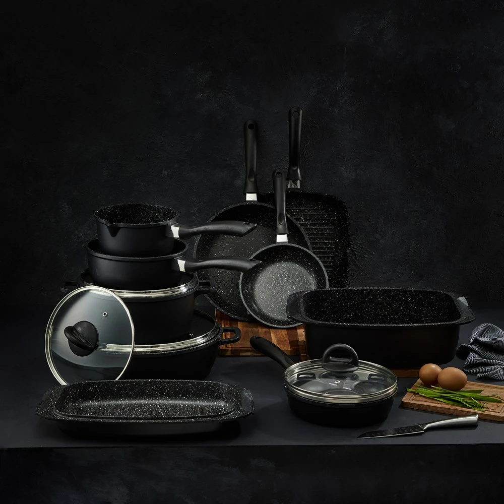 Baccarat STONE 10 Piece Cast Aluminium Cookware Set With Egg Poacher - Image 2