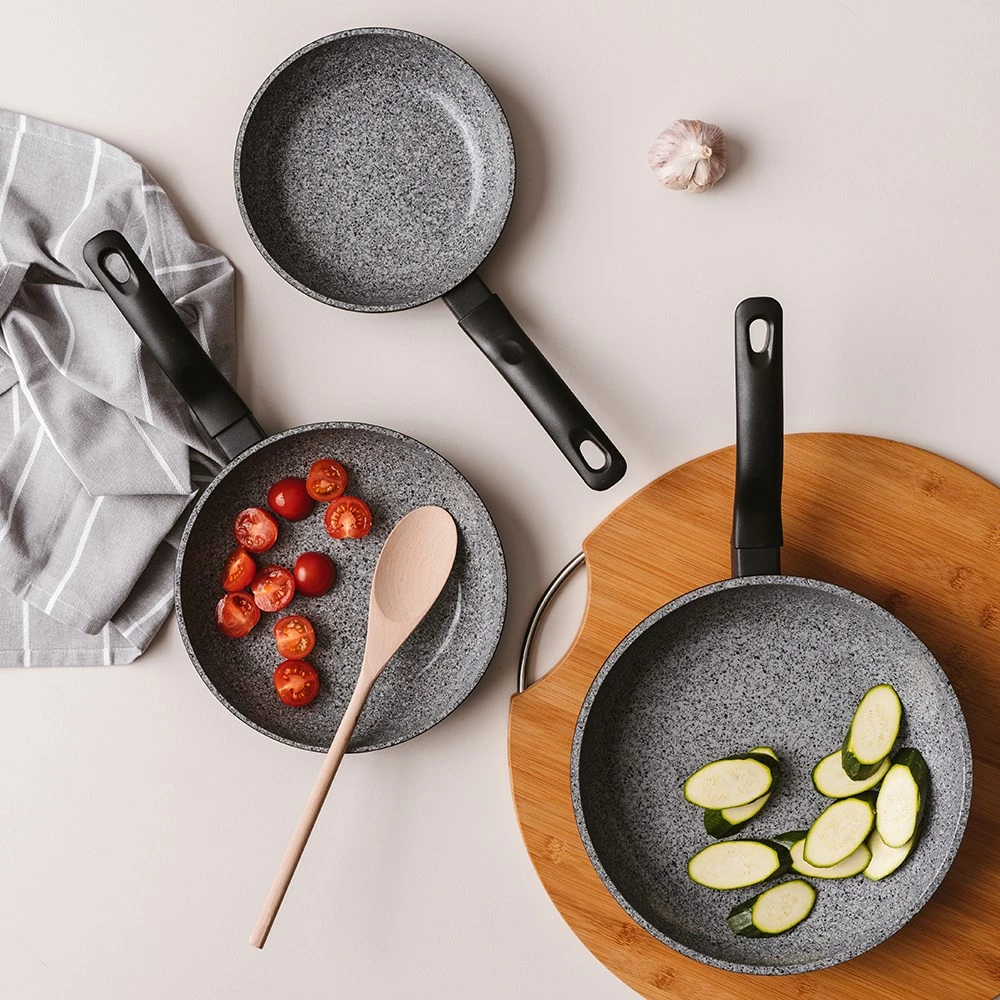 Baccarat STONEX2 Non Stick Cast Aluminium Frypan Tri Pack 20cm, 24cm & 28cm - Image 2