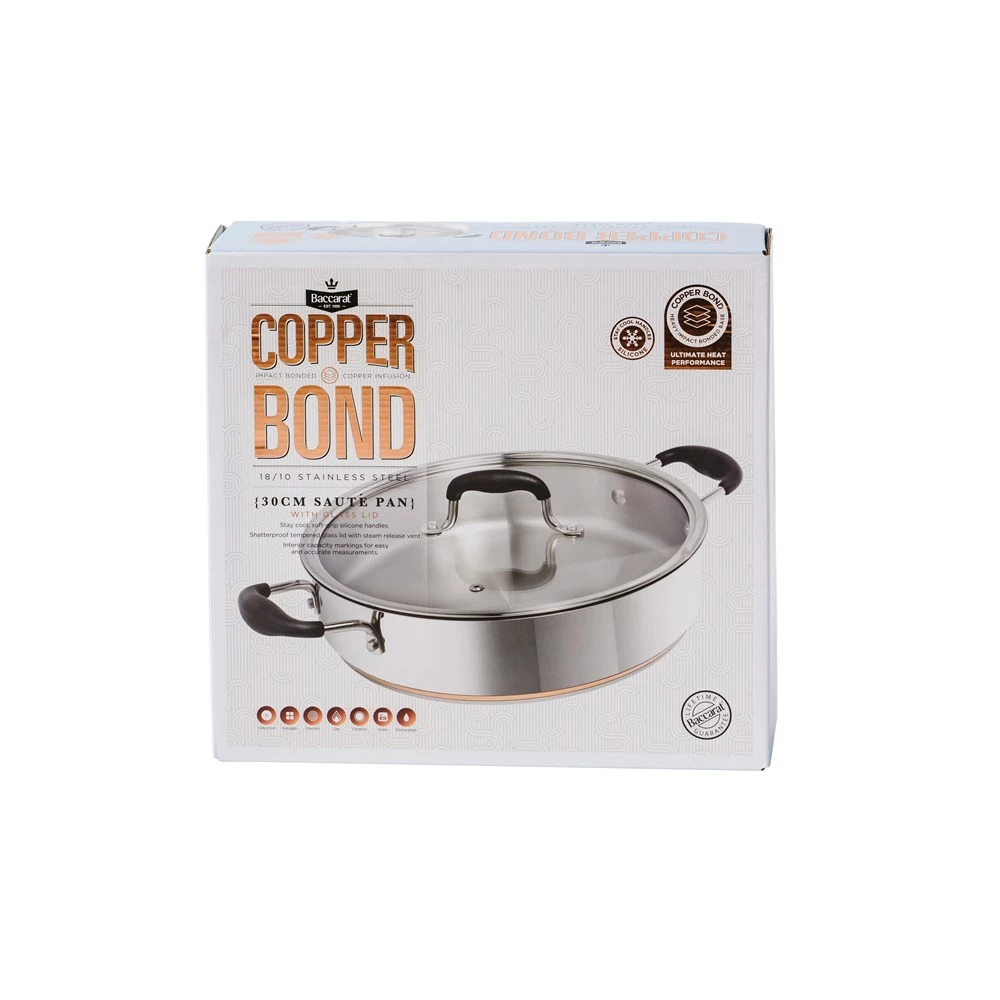 Baccarat Copper Bond Saute Pan With Lid 30cm - Image 3