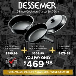 Bessemer 3 Piece Cookware Starter Set 32cm